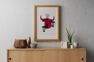 "The Clever Bull" - Collage Art Giclee Print